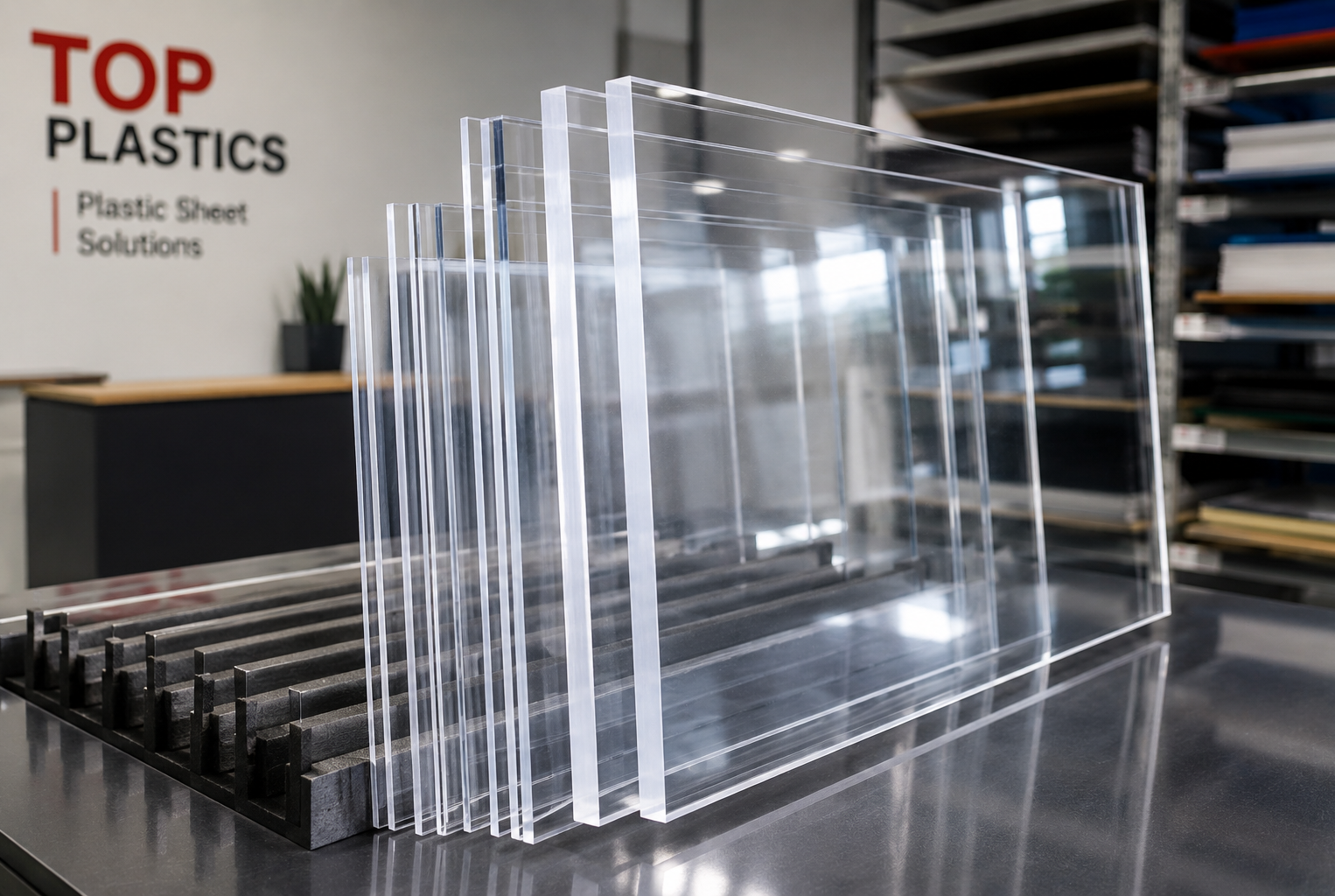 Clear cast acrylic sheets stocked by Top Plastics in Ireland